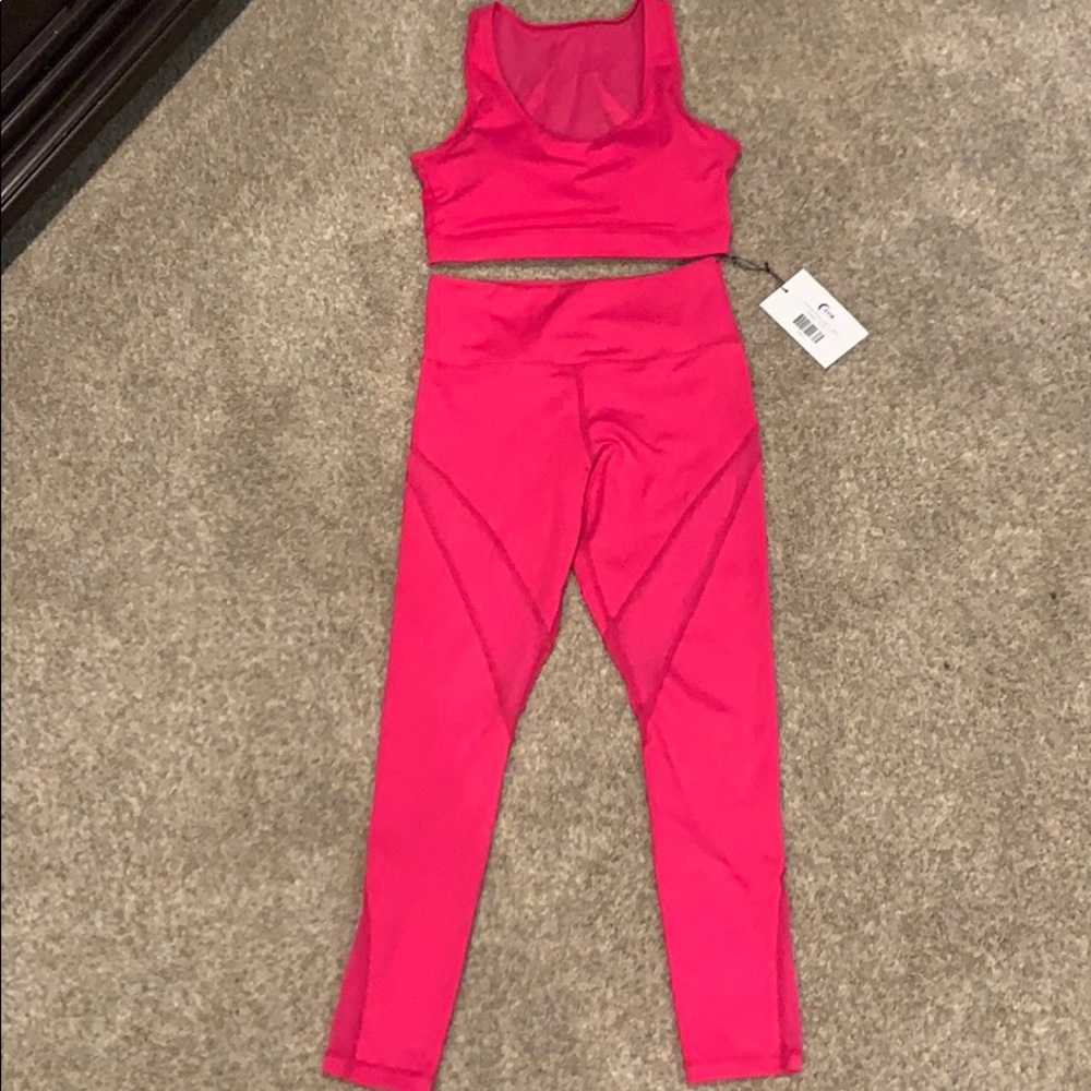 Zyia Active Fuchsia Mesh LNT leggings & bra